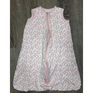 Burts Bees Baby Sleep Sack Wearable Blanket Size Medium 6-12 Months Pink Gray
